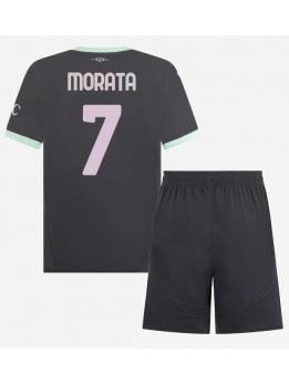 AC Milan Alvaro Morata #7 Dječji Rezervni Dres kompleti 2024-25 Kratak Rukavima (+ kratke hlače)